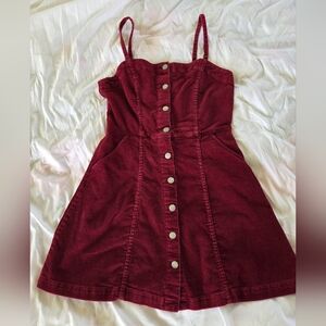 H&M Divided Burgundy Corduroy Mini Dress